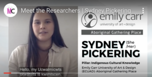 Face and name of Sydney Pickering, student researcher